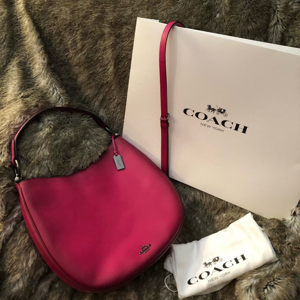 Gorgeous, leather coach bag. Large.